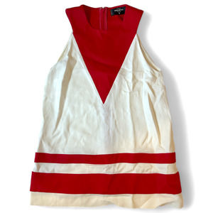 Vintage Funky Red & White Italian-Made Sleeveless Blouse 36 / 0 / S by Giulietta